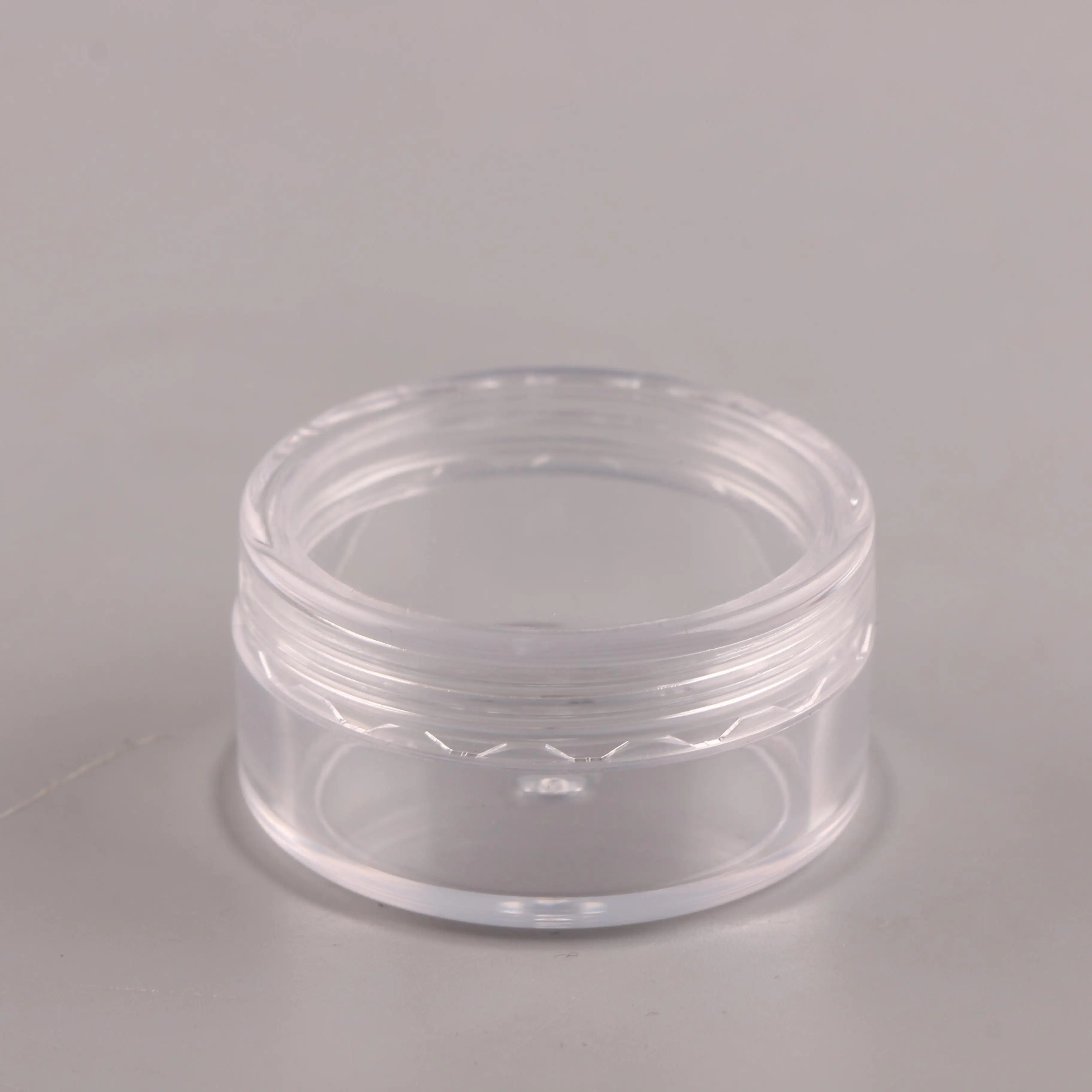 Hot sale round 10 ml PS plastic customized skin care empty cosmetic packaging reusable