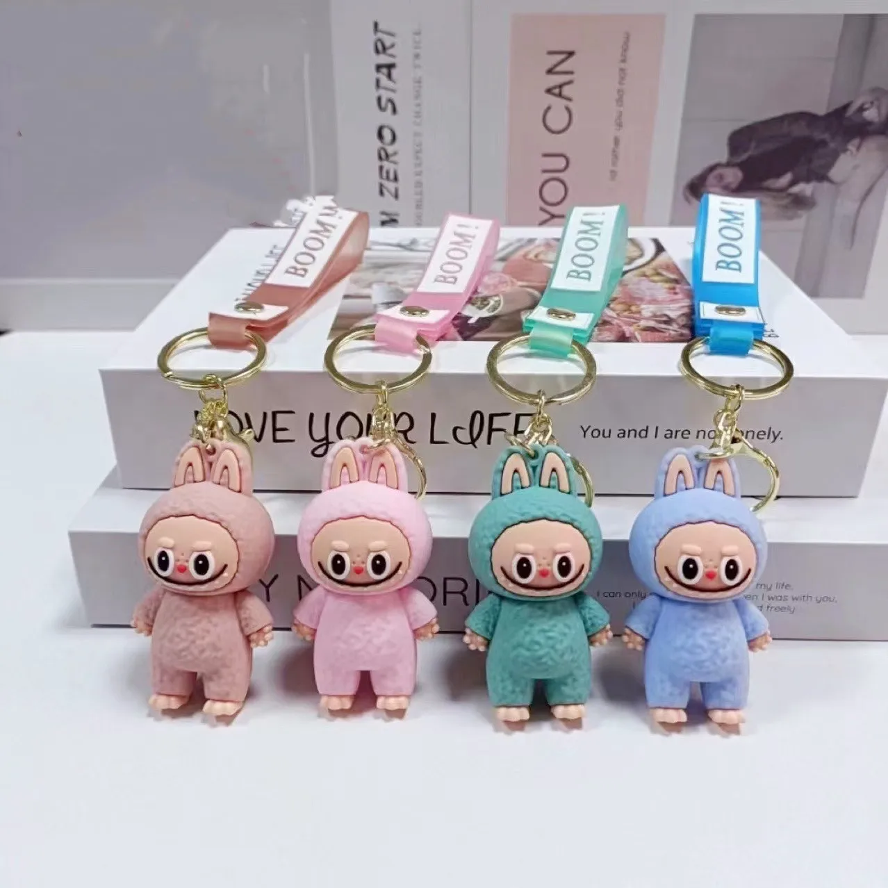 2024 New Designs Cute Cartoon Character Rubber 3D Soft PVC Keychain Silicone Car Key Ring Anime Keychain