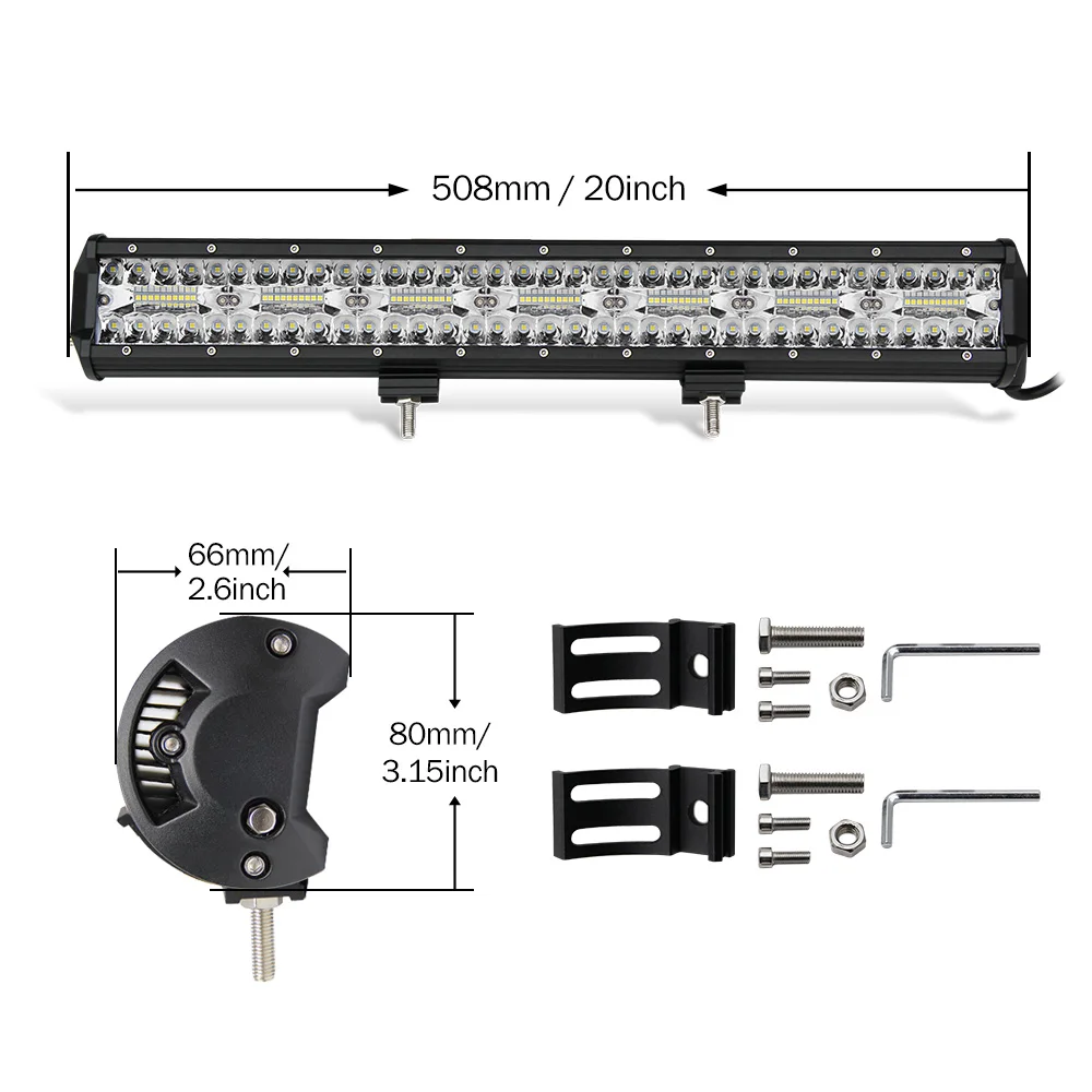 Hot sale light bar Spot Flood Combo Beam 4'7'12'20'23 Inch 4X4 Triple Row Led Light Bar