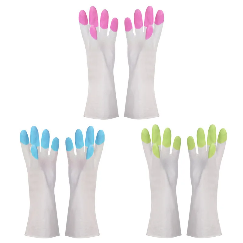 Kitchen dishwashing gloves Durable clean waterproof household cleaning laundry rubber gloves