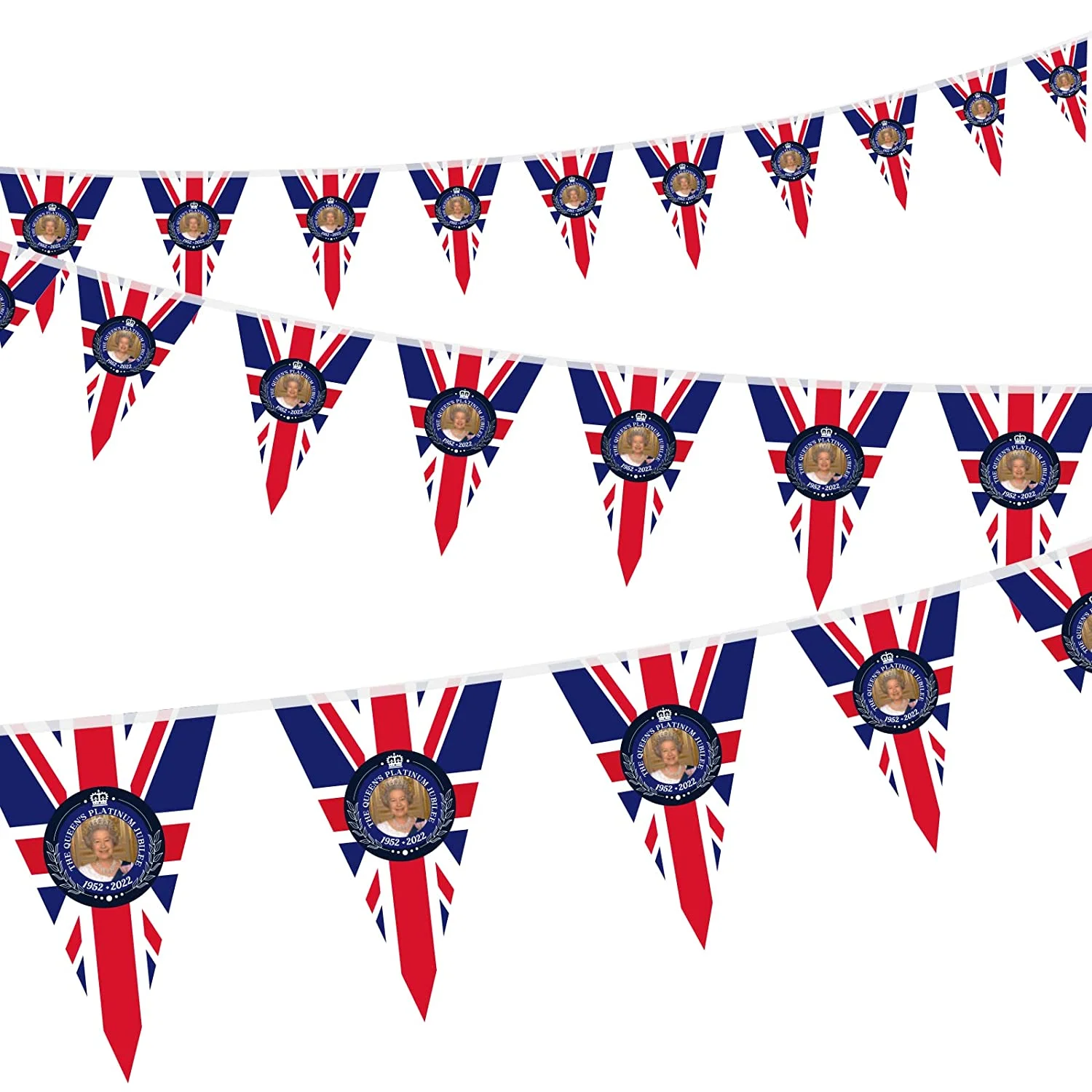 Custom printed decoration hanging triangle pennant string double sided  sport bunting flags