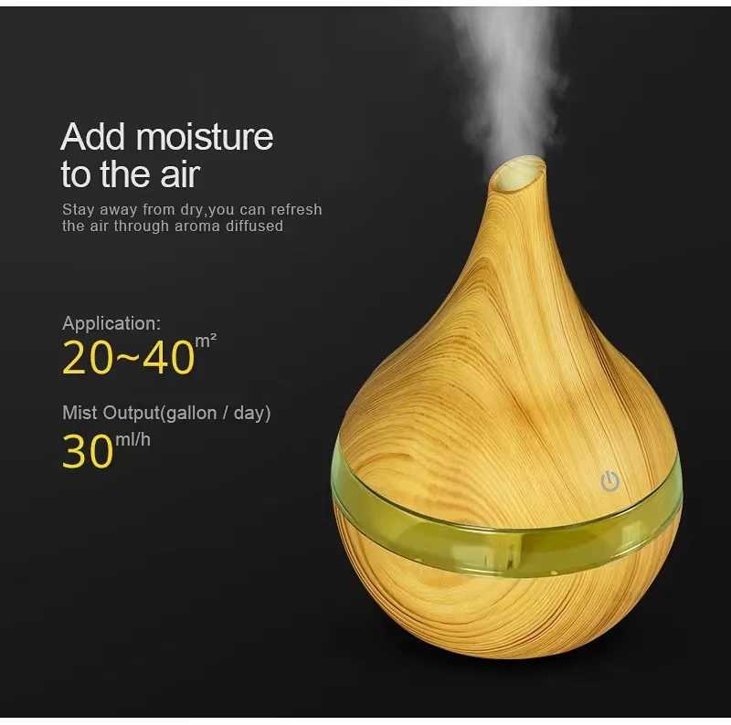 Electric oil Aromatherapy wood grain Ultrasonic air diffuser USB Mini Portable Desktop Air Cooler Car Humidifier Diffuser