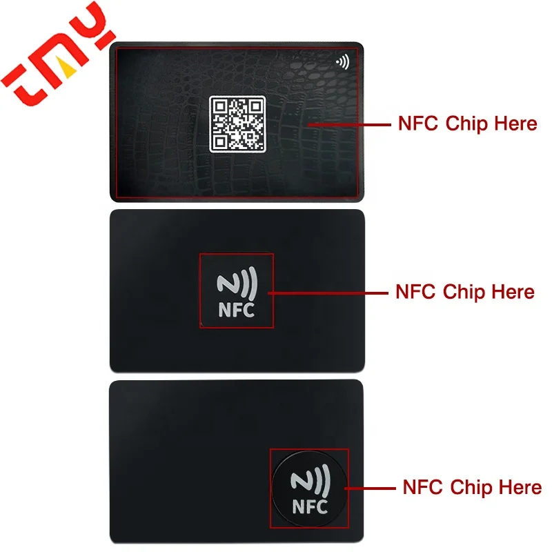 Programmable Stainless Steel Contactless Metal Tag Plain Blank Full Matte Black 216 NFC Business Card