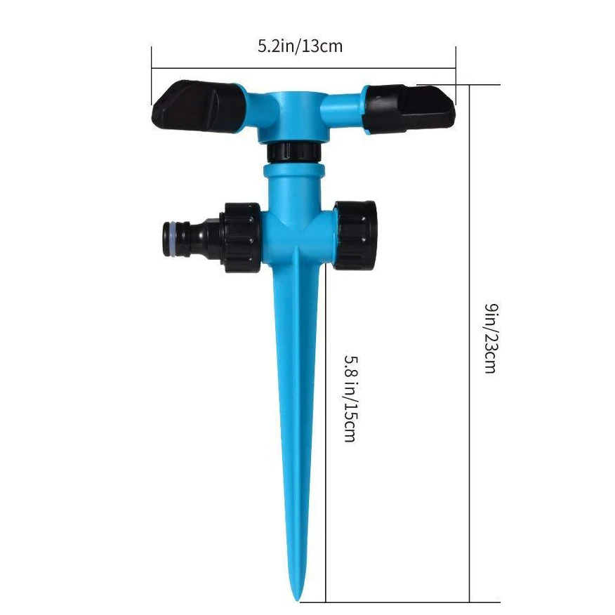 360 Degree Rotary Lawn Irrigation Sprinkler Adjustable Garden Watering Impact Sprinklers for Yard