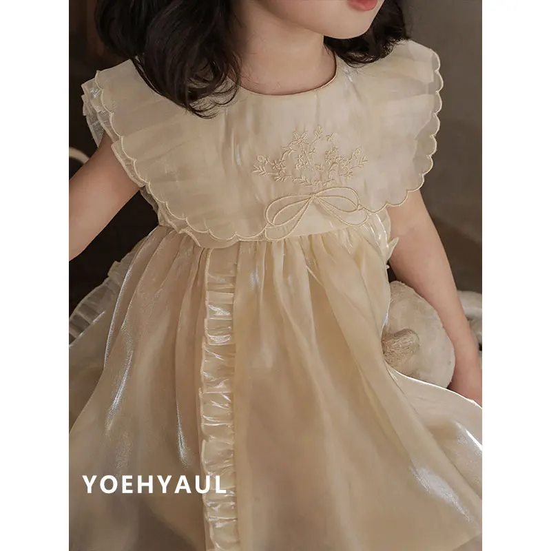 Factory OEM / ODM Children Lace Dress Patterns Luxury Sleeveless Froks Girl Dress Cotton Lining Baby Party Dress Princess
