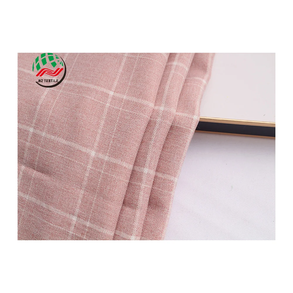Wholesale 200gsm 91%Polyester 9%Rayon Yarn Dyed Fabric Ripstop Tartan Plaid Upholstery Fabric for School Uniforms