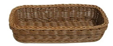 Factory hand-woven green and environmentally friendly rectangular bread fruit and vegetable rattan basket