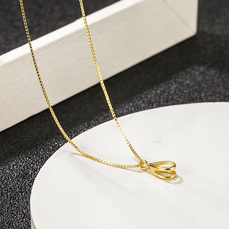 Simple Water drop 925 Sterling Silver silver necklace For Women