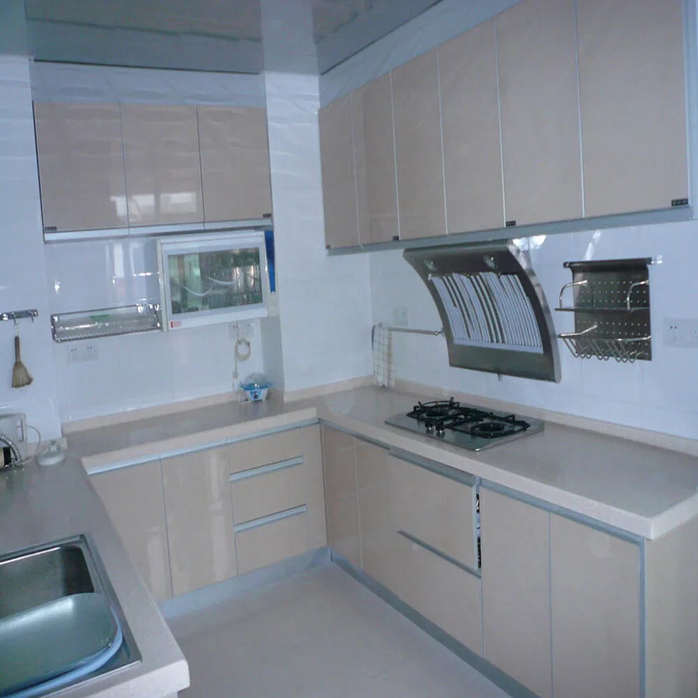 Rectangular Artificial Stone Kitchen Countertops Big Slabs Undermount with Two Holes without Faucet Sink Style