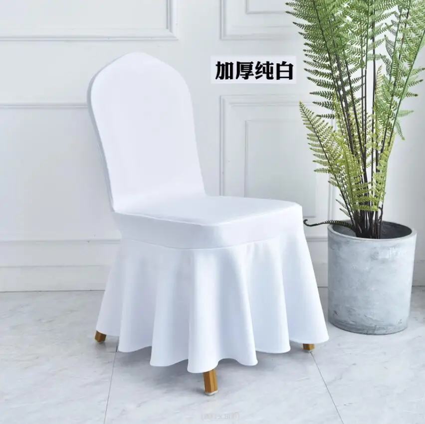 Factory Supply Custom Logo Sapphire Blue Thickened Polyester Cotton Hotel Banquet Armless Chair Cover for Party Wedding