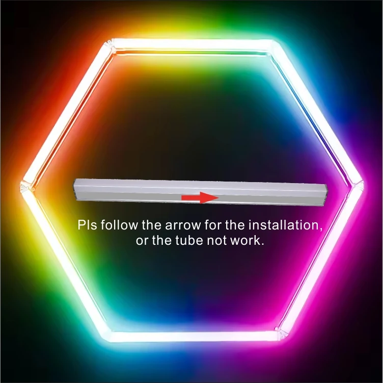 LED Garage Hexagon Lights  Dimmable RGB LED Hexagon Lights for Gym Bar Gaming Room Garage Lighting Basement