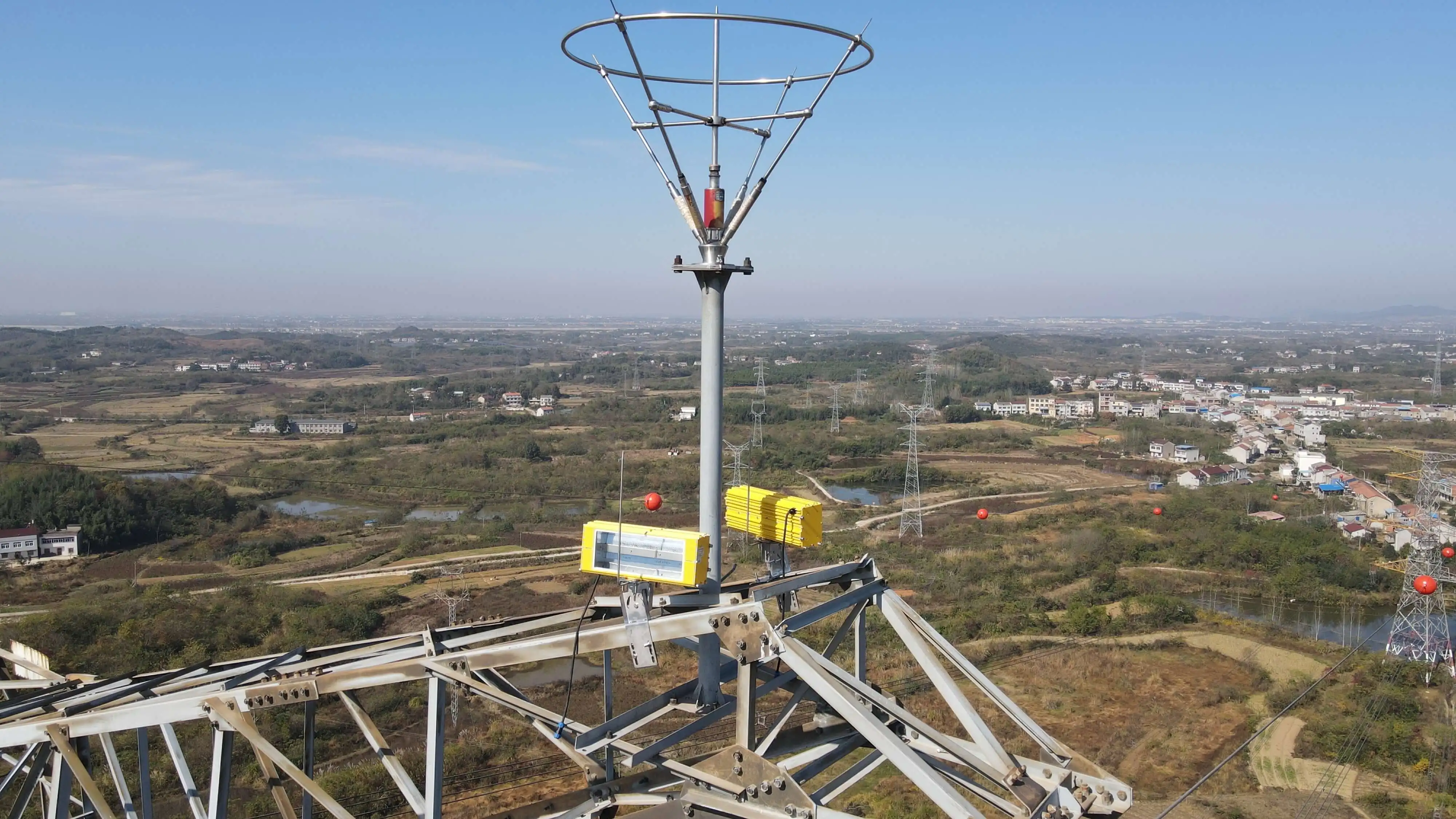 High intensity flashing white obstacle lights ethernet interface available GPS sync day/night marking aviation light for towers