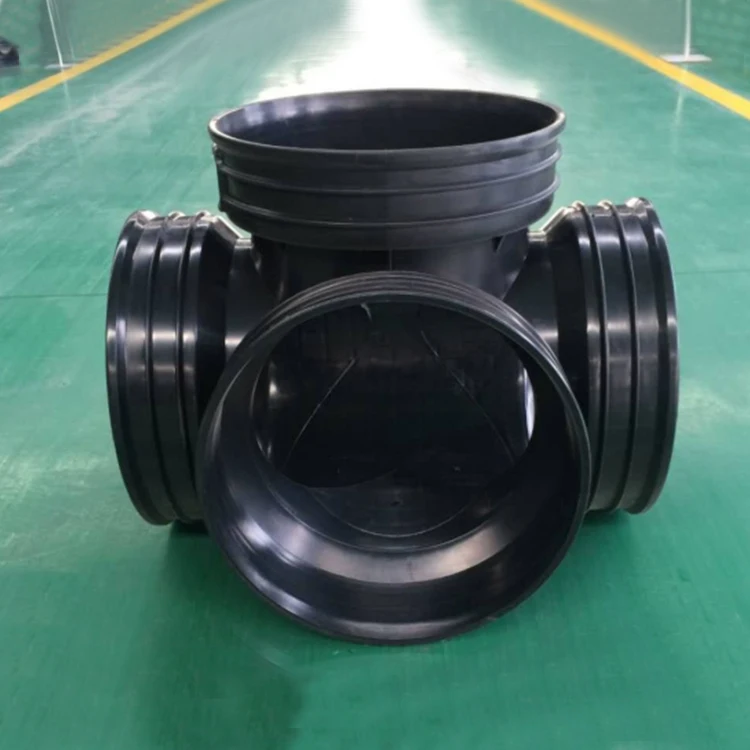 Easy Install Drainage Pipe Fittings PE Plastic Black Inspection Well
