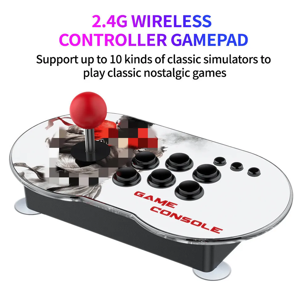MT6 Double Rocker Video Game Console Built-in 64GB 10000 Games 3D Arcade Joystick Classic Retro TV Console Arcade Game Box