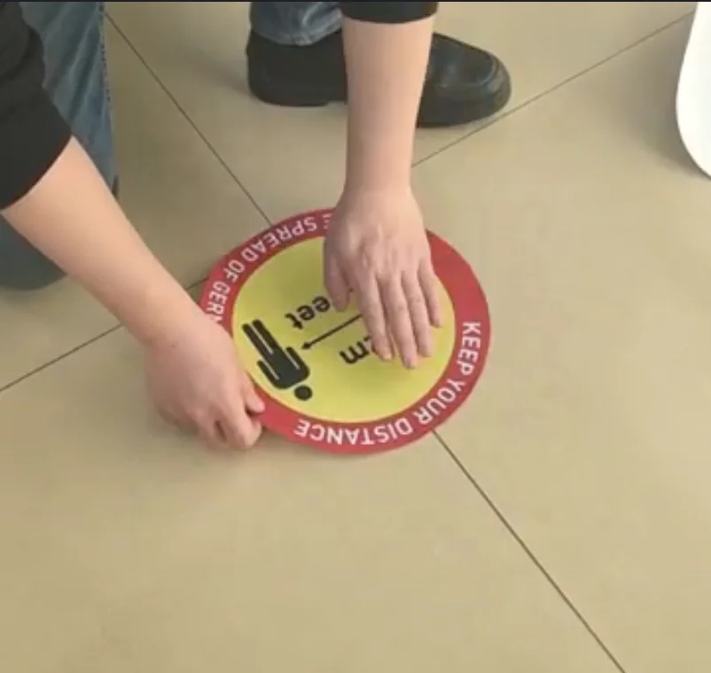 
Safe Distance vinyl Warning Floor Sticker Advertising Decal Floor Sticker Printing 