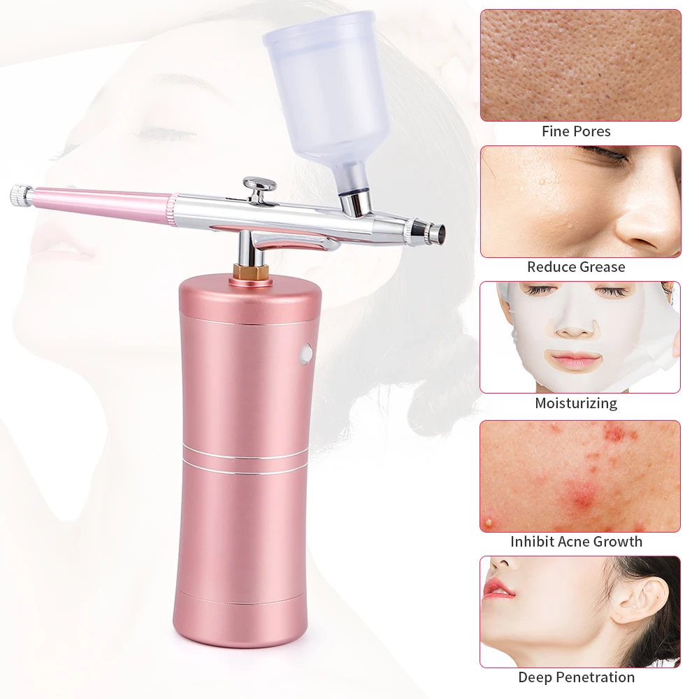 Hot Popular Cake Rechargeable Spray Gun Airbrush Compressor Kit Professional Water Portable Oxygen Injector