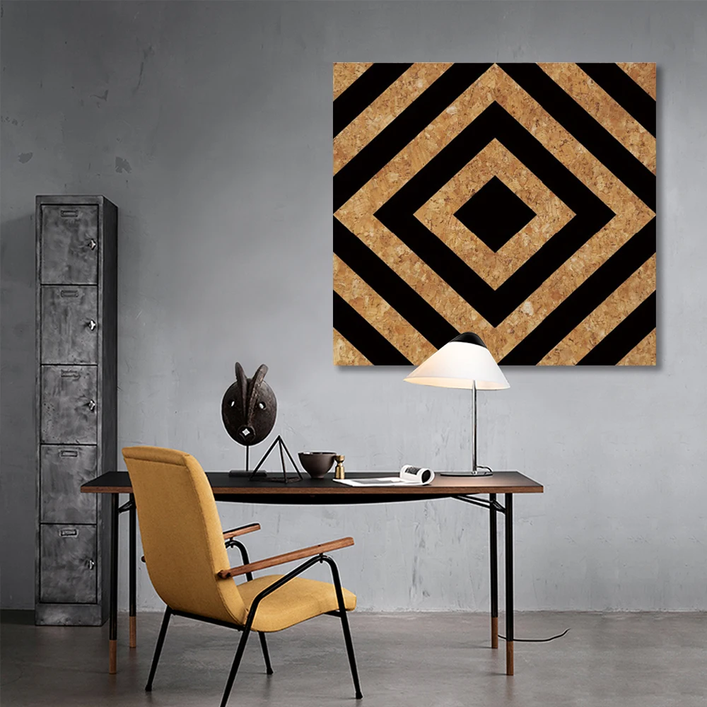 
Geometrical Pattern Printed Home Decor Wall Art Memo Board Custom Cork Board 