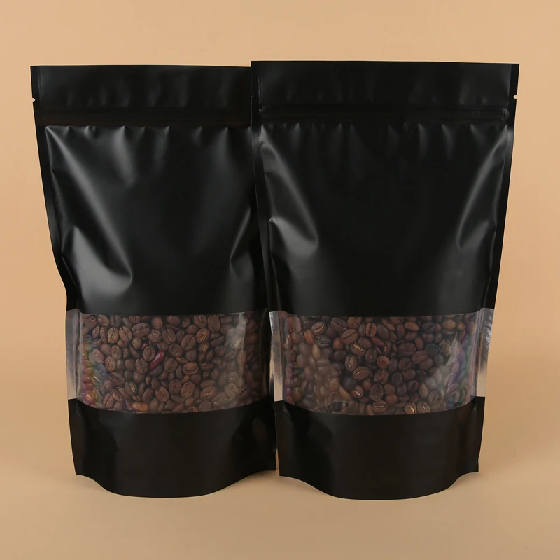 Heat seal transparent stand up pouch with clear window 8OZ foil packaging bags doy pack for candy bags dried fruit packaging