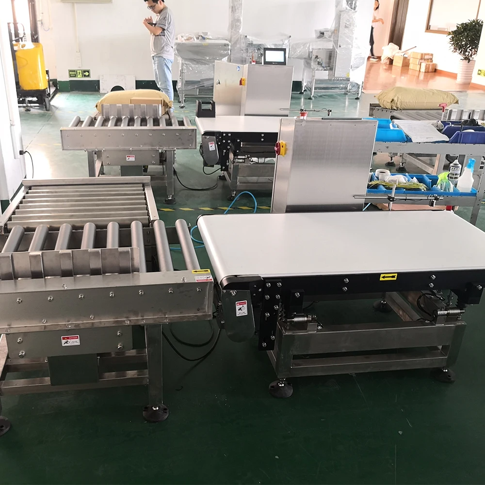 In-motion checkweigher rejector for 20kg and 25kg and 50kg bags cartons