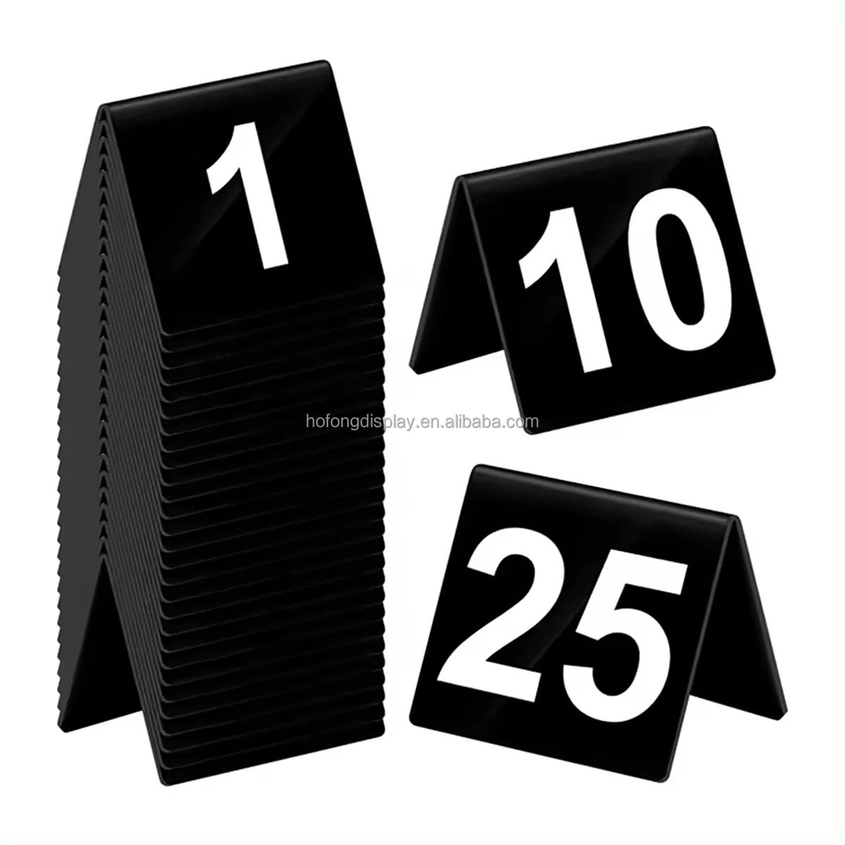 HoFong Double Sided Acrylic Sign Table Tent Acrylic Number Party Banquet Wedding Birthday