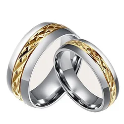 100% Nickel Free Vogue Jewelry IP 18K Gold Plated Titanium Wedding Rings for Couples