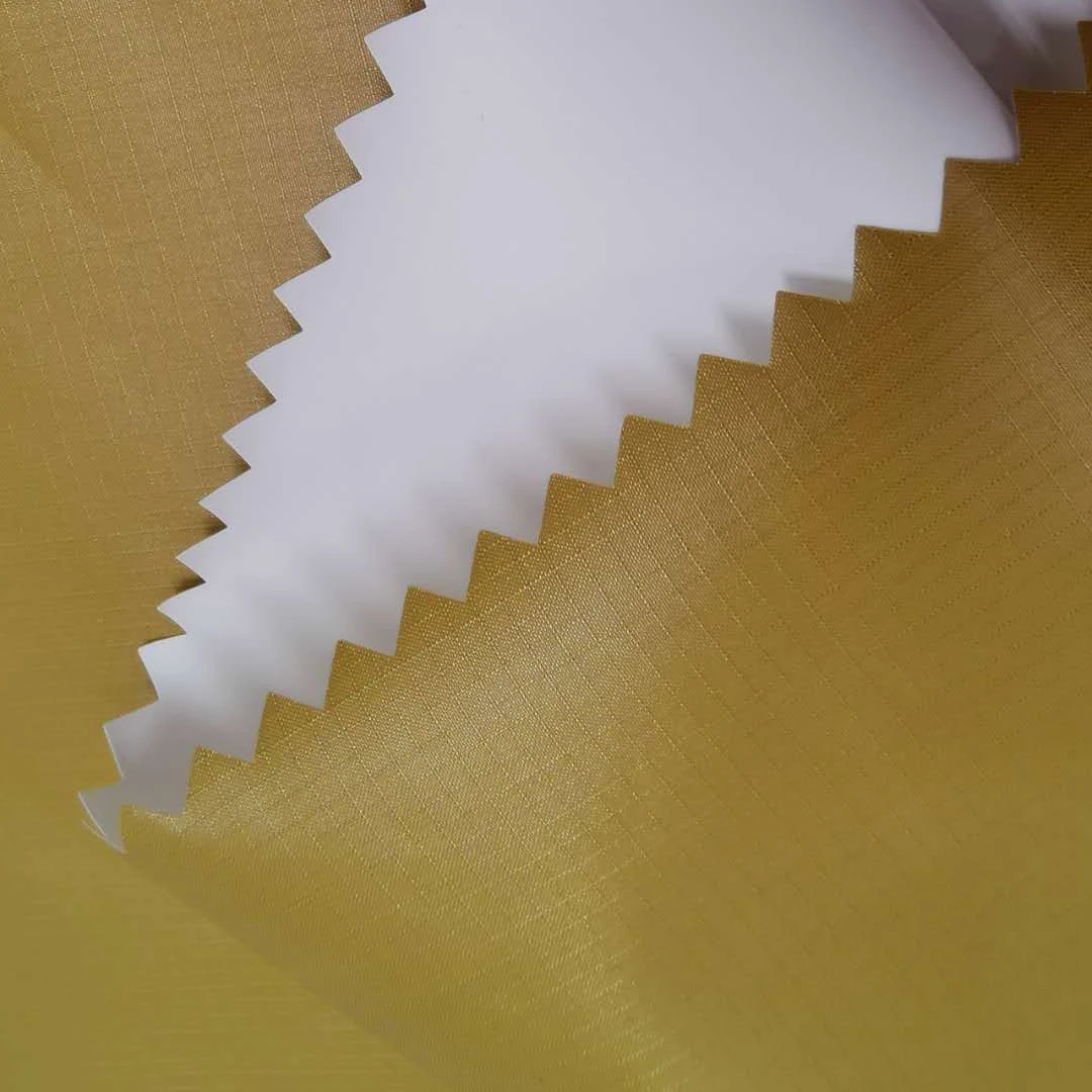 100% nylon waterproof 30D ripstop fabric press polished coated PU for outdoor jacket down coat hammock