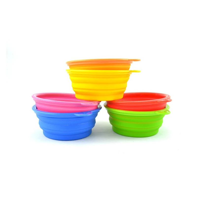 Hot sale foldable water dog bowl foldable dog water bowl silicon folding dog bowl