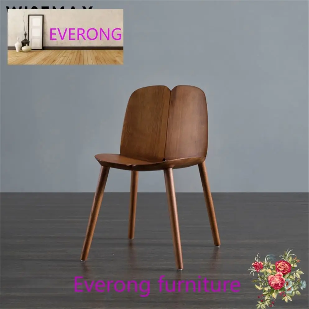 High quality unique design dining chair nordic style solid wood cafe chair restaurant use dining chair for sale