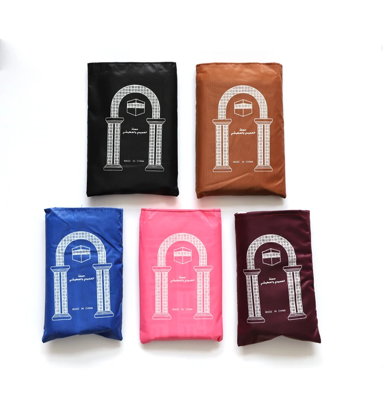 Ramadan Eid Mubarak Decor Prayer Mat Pocket with Bag Islamic Muslim Travel Portable Waterproof prayer rug