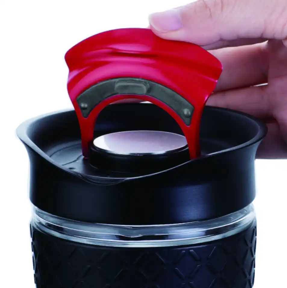 
Stocked 12oz glass coffee sets coffee tea cups with lid 