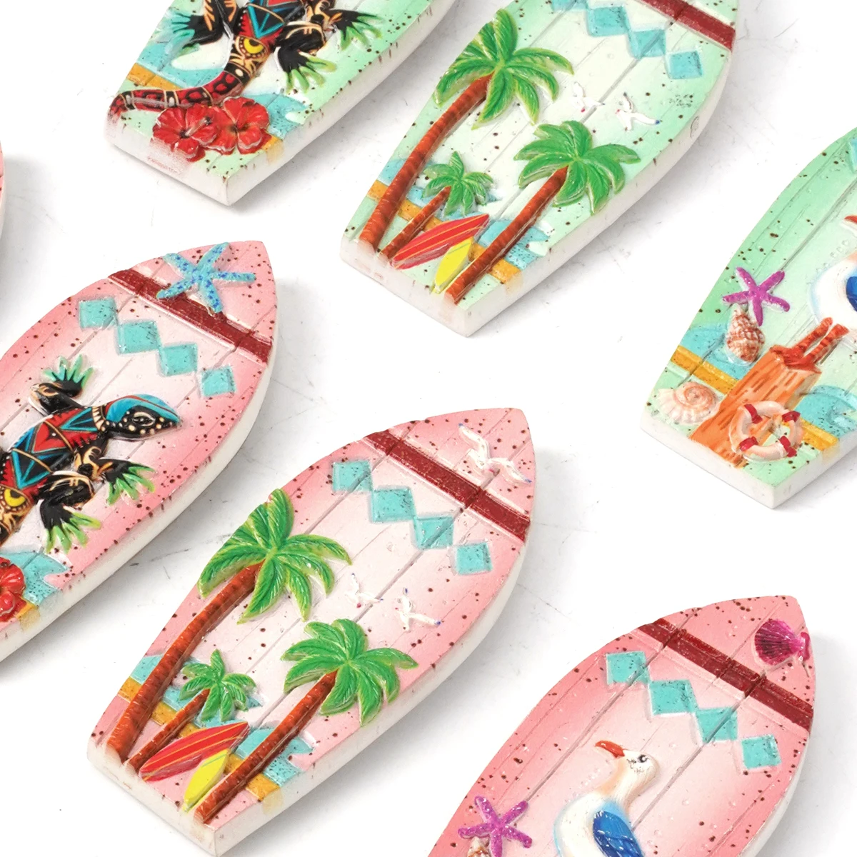 UV printed refrigerator resin landscape decoration beach tourism souvenir decoration coconut trees seagulls lizards, and turtles