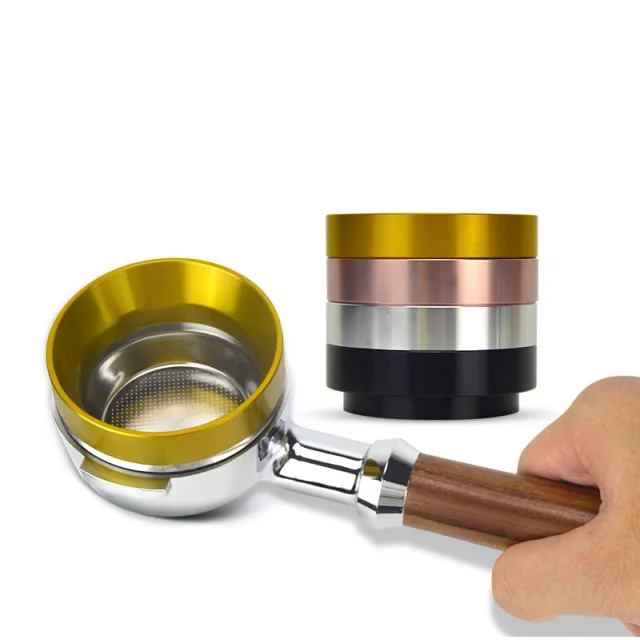 Aluminum Alloy 51/53/58MM Espresso Dosing Funnel Universal Coffee Cloth Powder Ring for Cafe