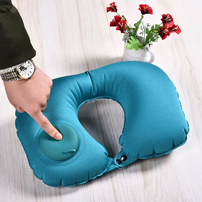 Custom Ergonomic Design for Restful Sleep and Neck Relief Essential Travel Accessory Inflatable Travel Pillow for Airplane