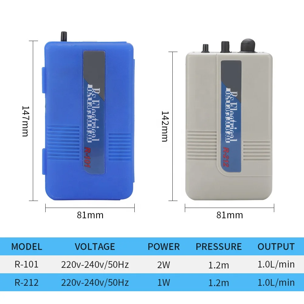 RS 960/980/101/212/312 Portable oxygen pump for fish farming and fishing silent dry battery oxygen supply pump