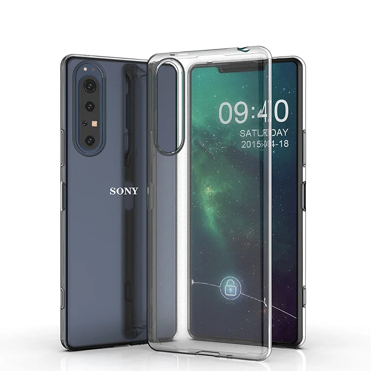 Для Sony Xperia 1 II Мягкий ТПУ резиновый ультратонкий тонкий прозрачный прочный оптовая продажа чехол для телефона