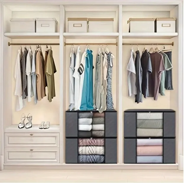 Large capacity foldable fabric storage box foldable blanket storage bag