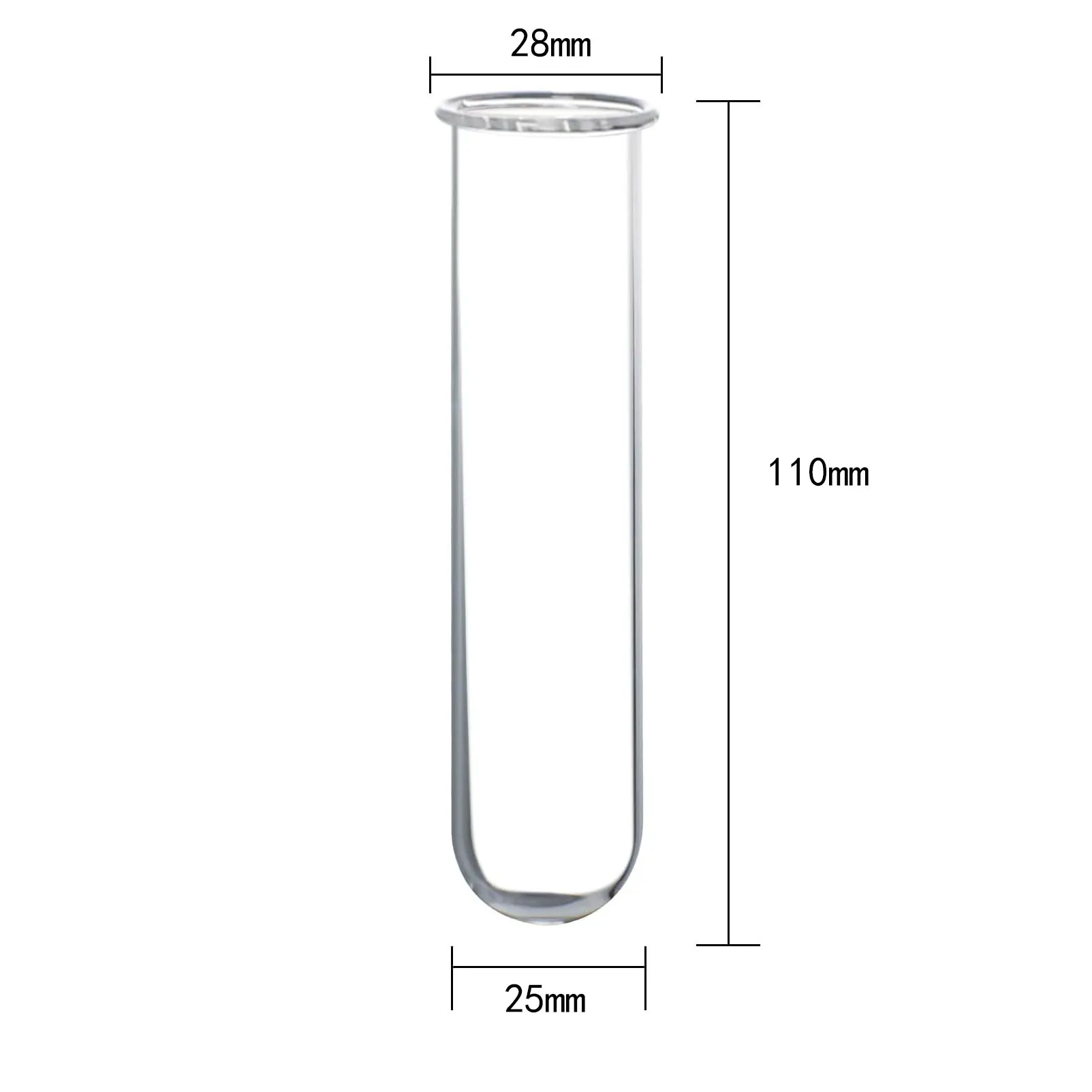 Hydroponic Flower Pot Glass Tube round Bottom with 25*28*110mm/120mm/150mm/180mm Specifications for Home Use
