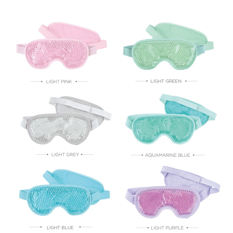 PACKCARE Custom Logo Soothing Gel Beads Eye Care Pink Different Color Color Hot Cold Therapy Gel Eye Mask For Home