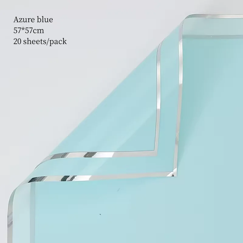 personalized pure color Silver ion water-gloss film flower wrapping paper silver edgekorean paper fog level packing paper