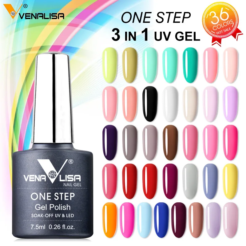90512 VENALISA 7.5 ML ONE STEP Soak Off UV Nail Gel Polish 3in1 LED Lacquer for Manicure Art Varnish Hybrid