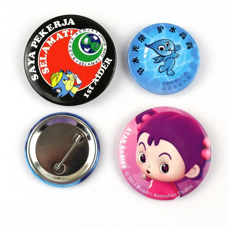 China factory to wholesale hot promotion gifts round shape badge 25-75mm logo custom 58mm tin badges