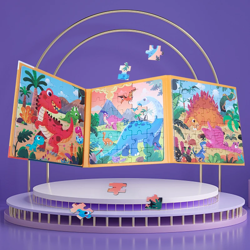 Customized 3-in-1 Magnet 3D Puzzle Book Unisex Montessori Educational Learning Jigsaw Toy Kit Paper Jouet Enfant Kids Boys Girls