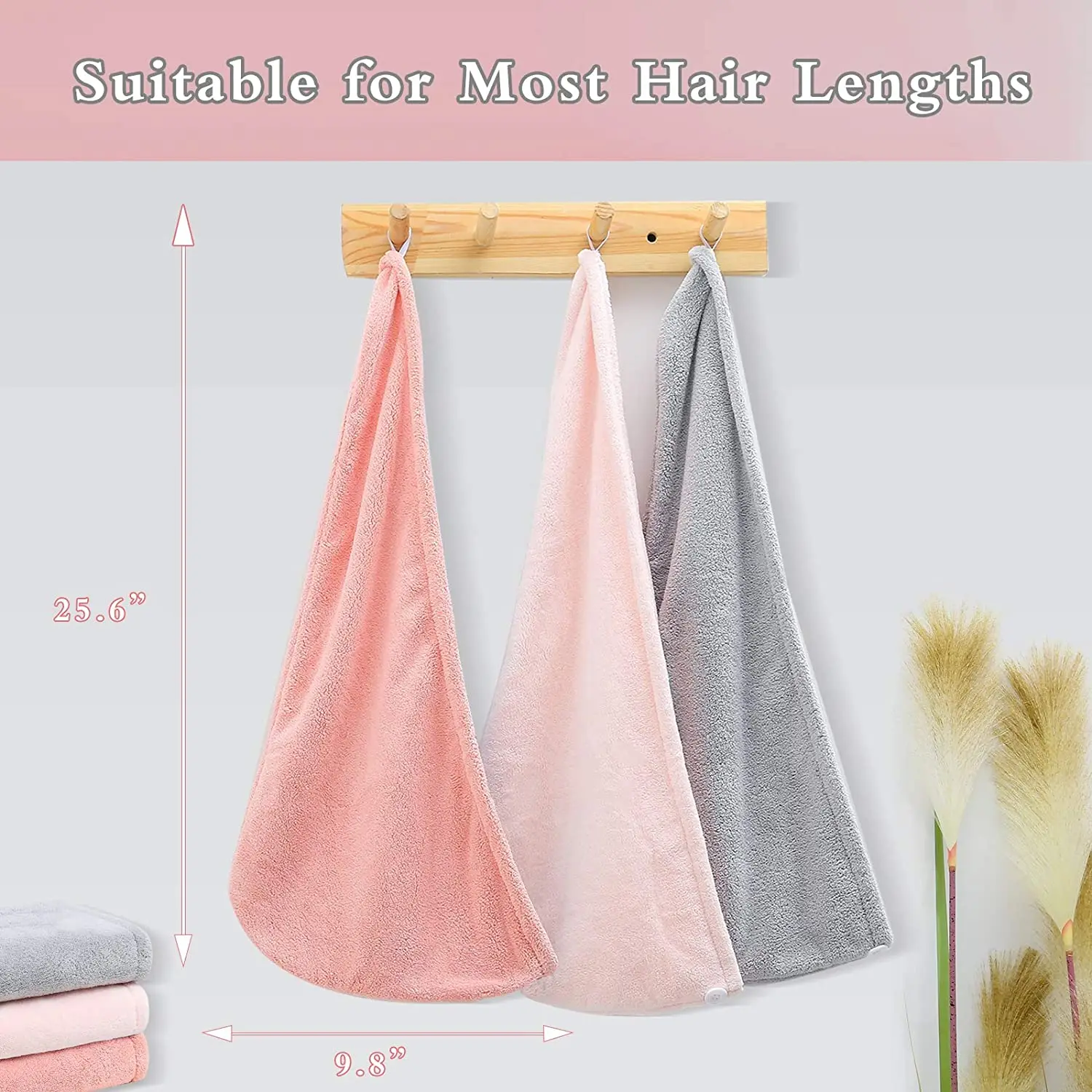 Hot sales silk hair towel wrap 26*10 inch microfiber hair towel wrap logo custom amazon new style towel