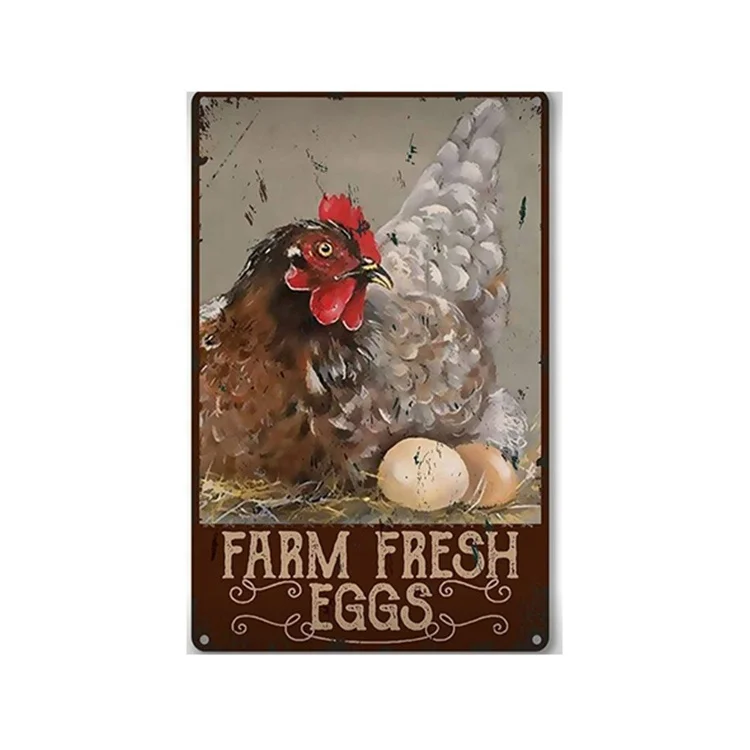 Premium Metal Tin Signs Chicken For Farms Ranches Stores Wicked Chickens Lay Deviled Eggs Funny Tin Signs Vintage Retro