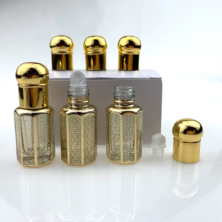 New fancy 8ml roller essential oil glass bottle attar bottles