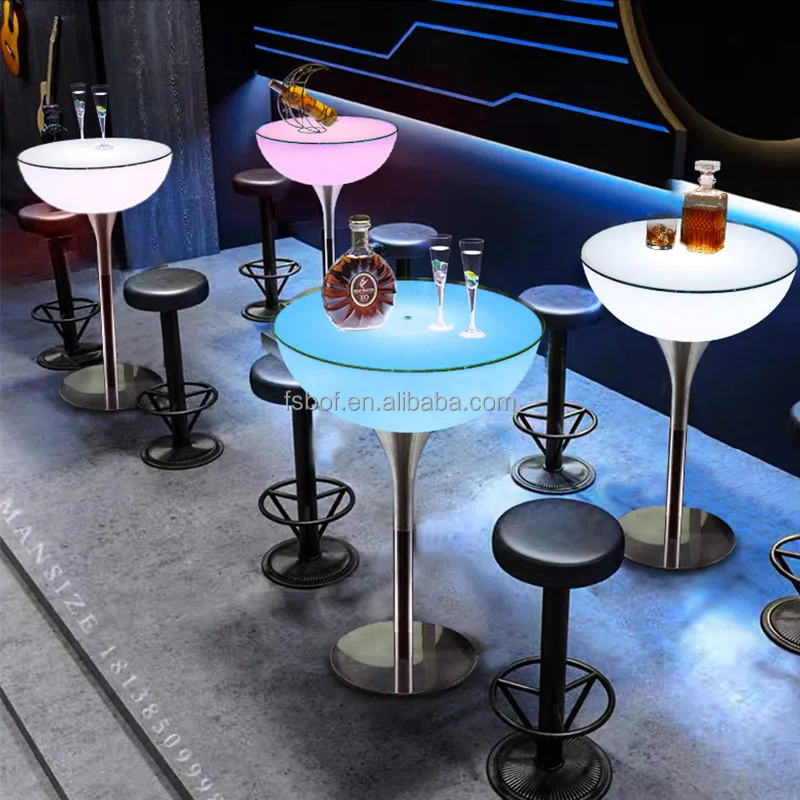 restaurant furniture drunkery led light bar high table Colorful luminous table directional spot light for tavern KTV chair