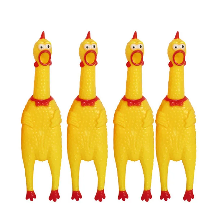 Wholesale OEM Custom Soft Screaming Bite Resistant Squeaking Rubber Chicken Toy For Dogs