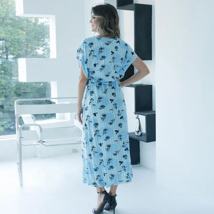 Amazon Supplier Plus Size Women Sleepwear Sexy Dresses Print Summer Logo Nightgown Soft Sleepwear Cotton Women Pajama