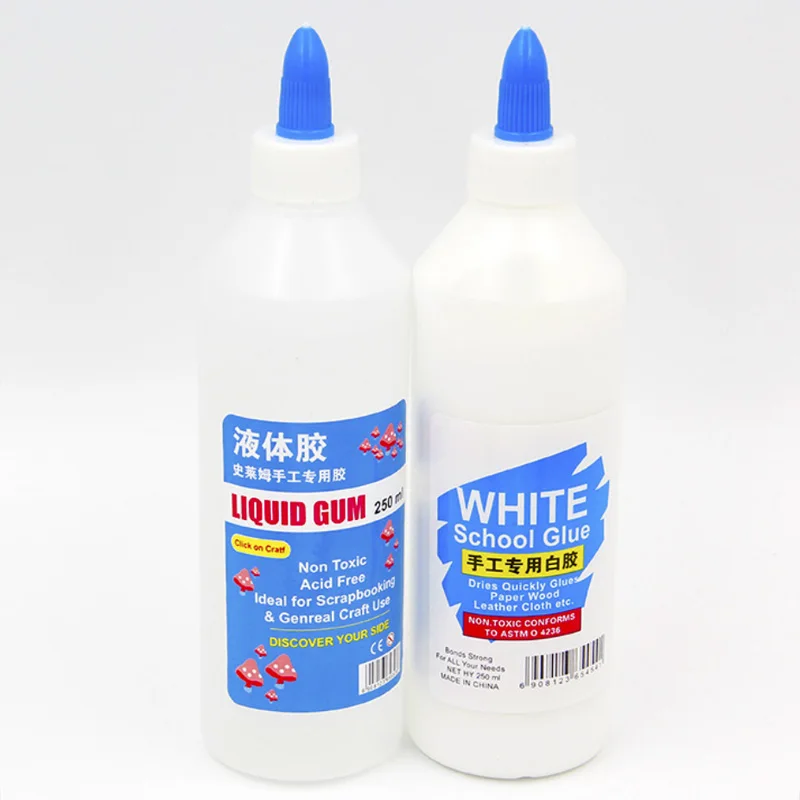 factory supplies 250ml eco-friendly plastic white glue slime activator