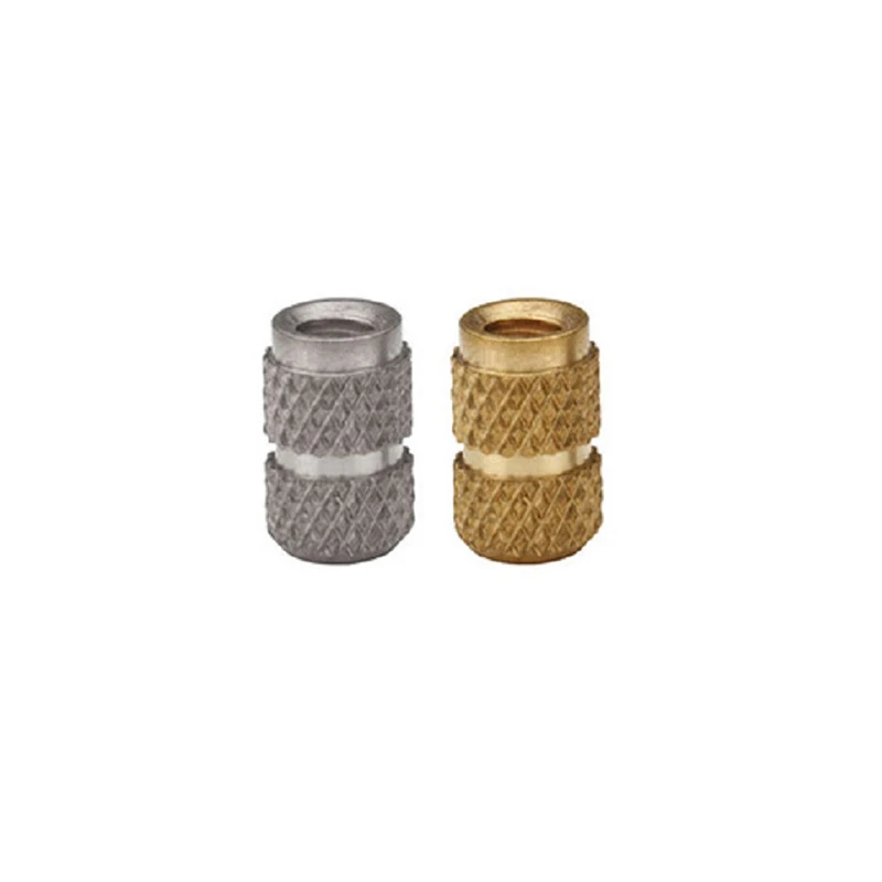 stainless steel brass throuh hole knurled threaded inserts nut plastic embedded fasteners injection molded nuts